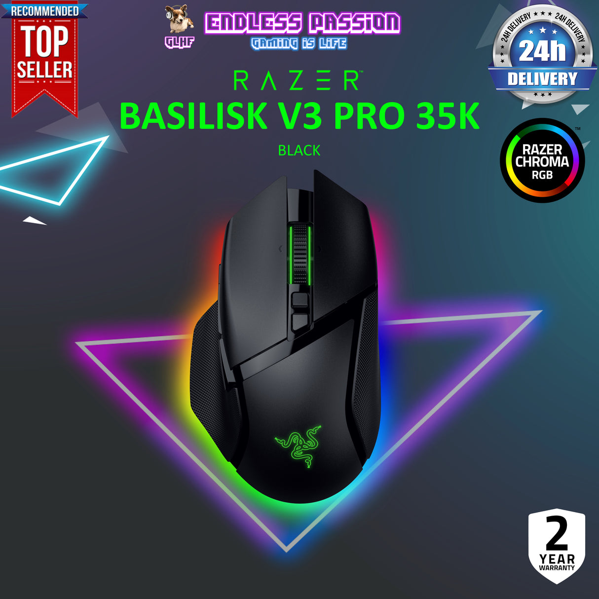 Razer Basilisk V3 Pro 35K Customizable Ergonomic Gaming Mouse