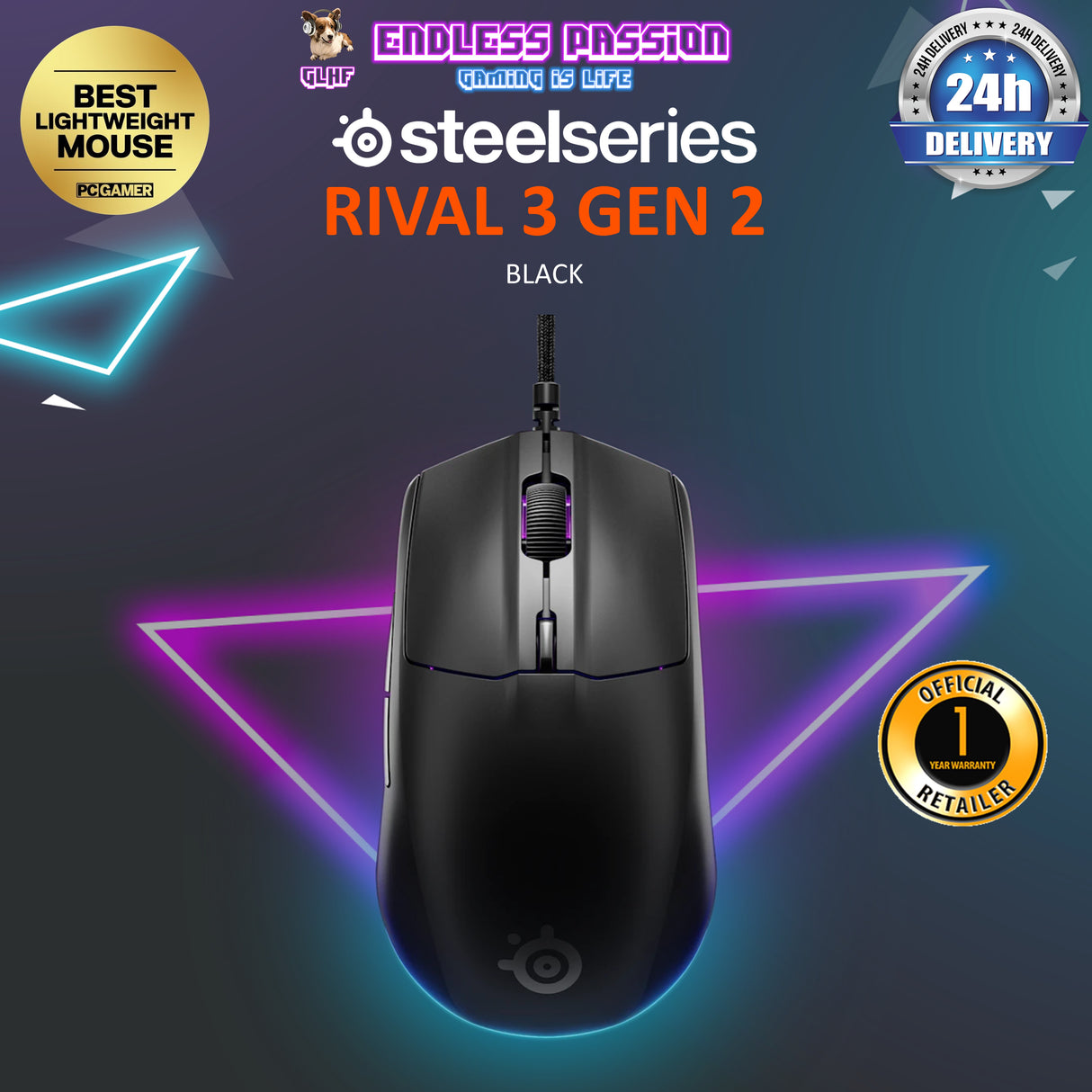 SteelSeries Rival 3 Gen 2 Lightweight Wired Gaming Mouse