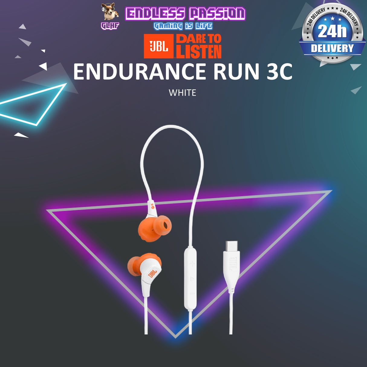 JBL Endurance Run 3C Sweatproof Wired In-Ear Sports Headphone