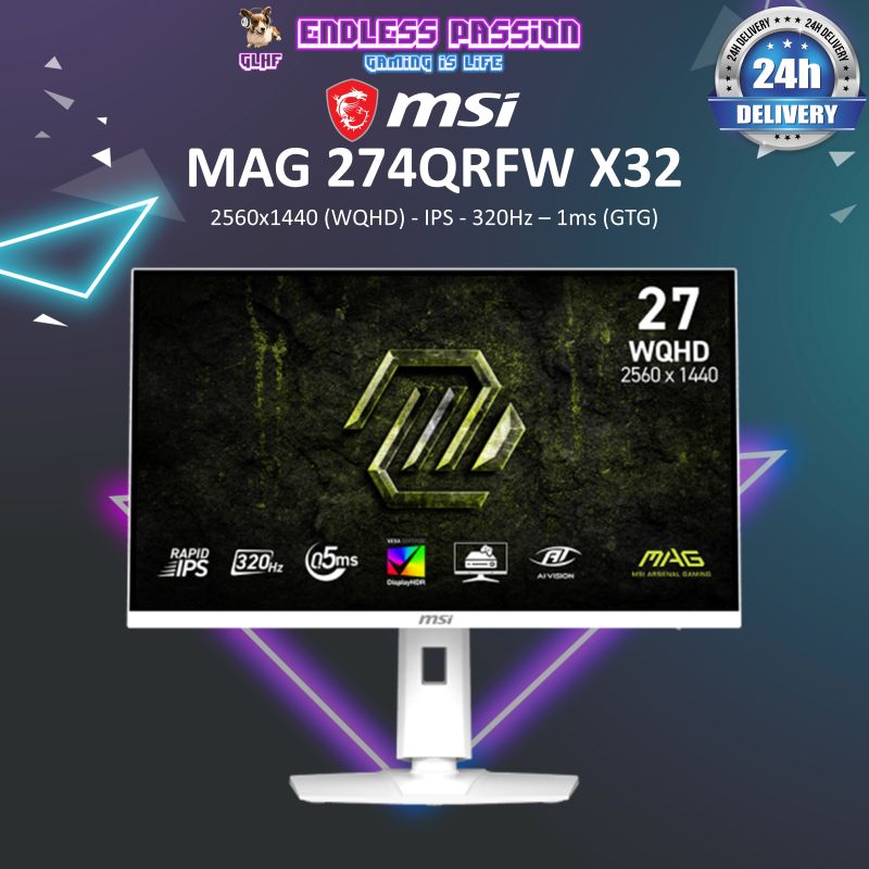 MSI MAG 274QRFW X32 27" WQHD Rapid IPS 320Hz Gaming Monitor