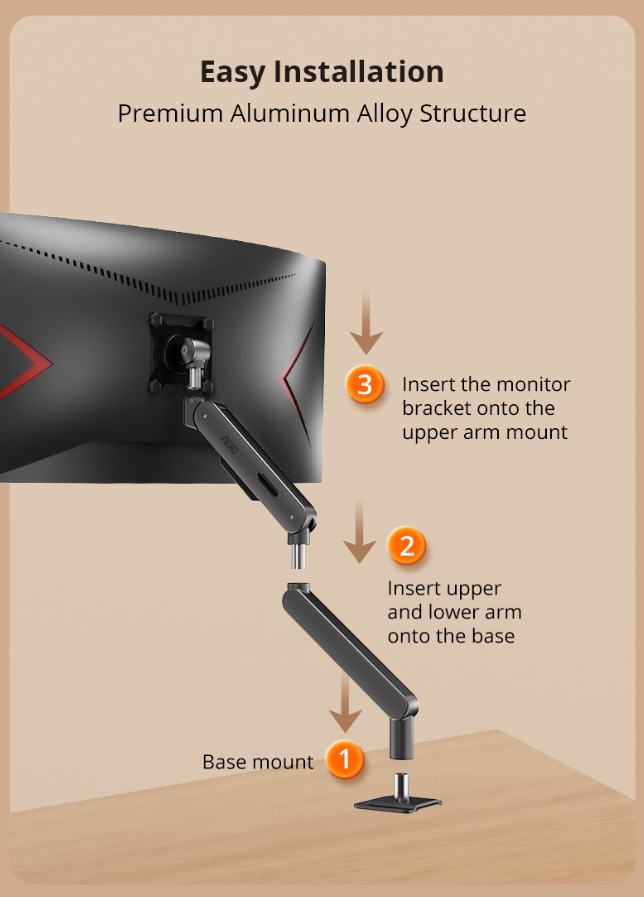 AOC AM406 Single Monitor Arm