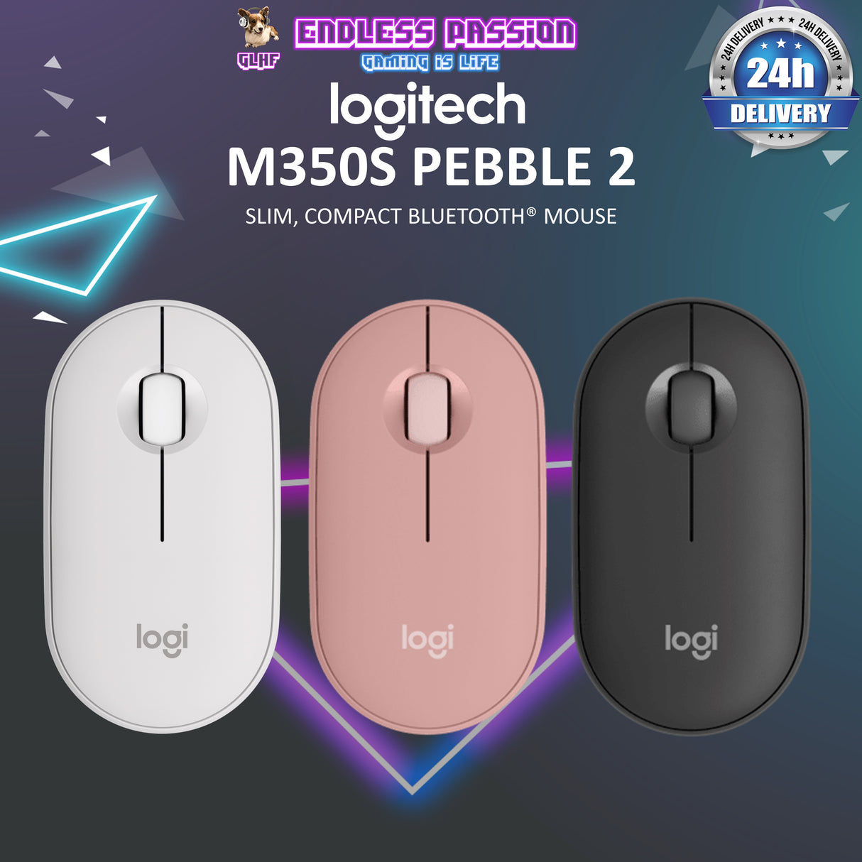Logitech Pebble Mouse 2 M350s Slim Bluetooth Wireless Mouse