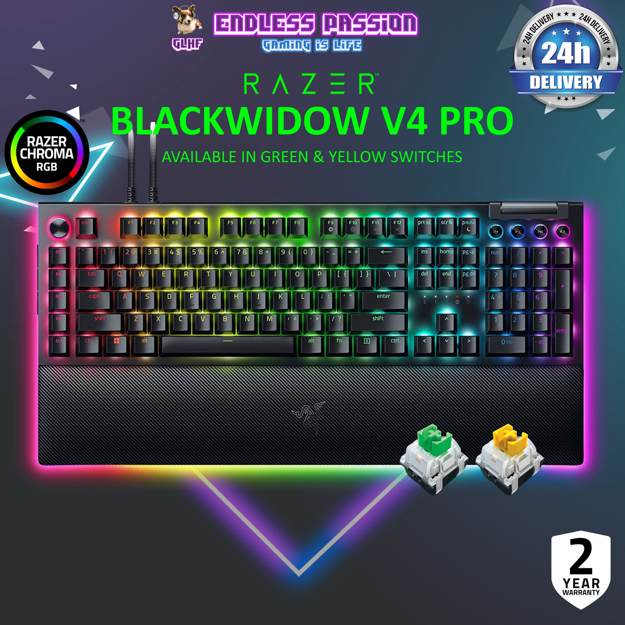 Razer BlackWidow V4 Pro - Mechanical Gaming Keyboard