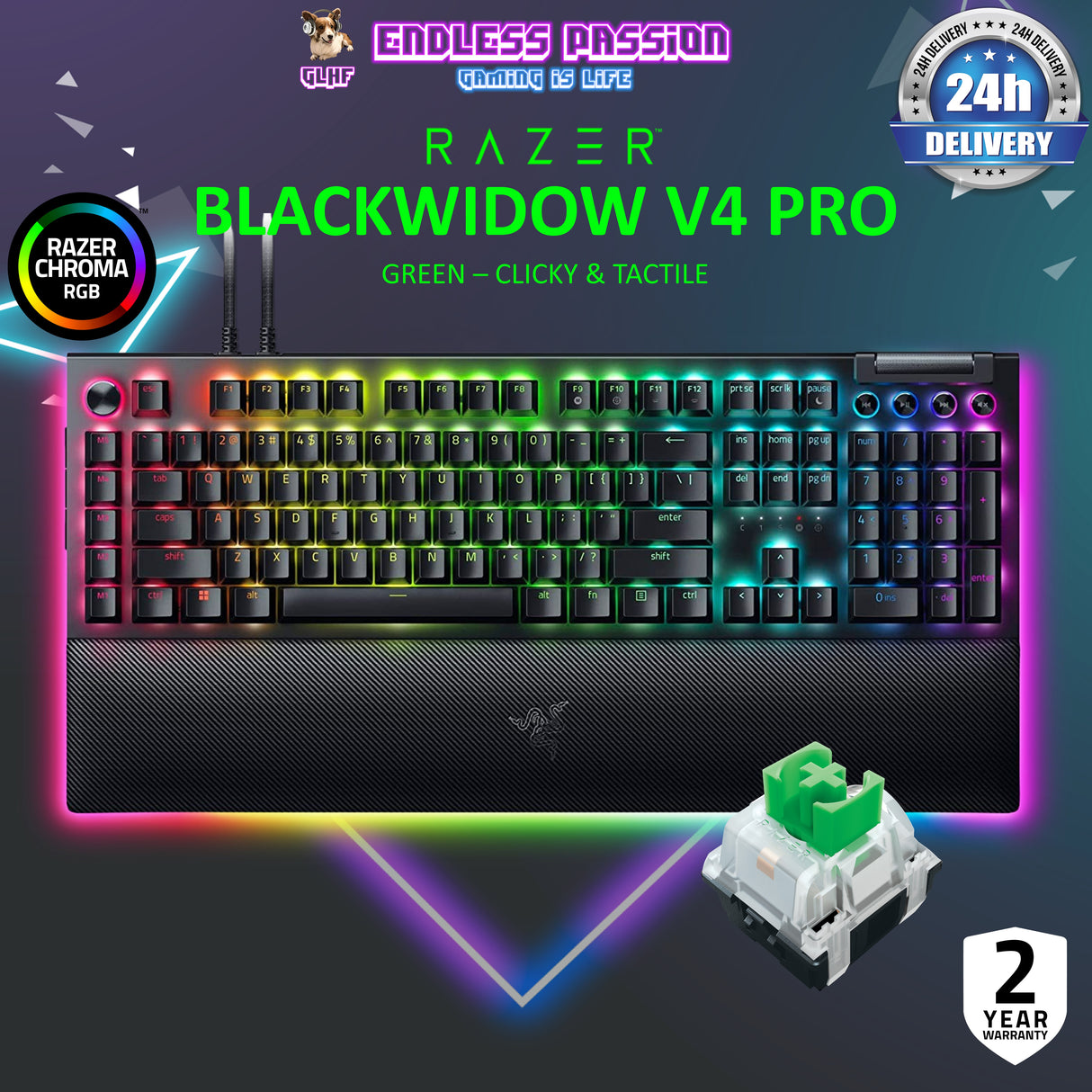 Razer BlackWidow V4 Pro - Mechanical Gaming Keyboard