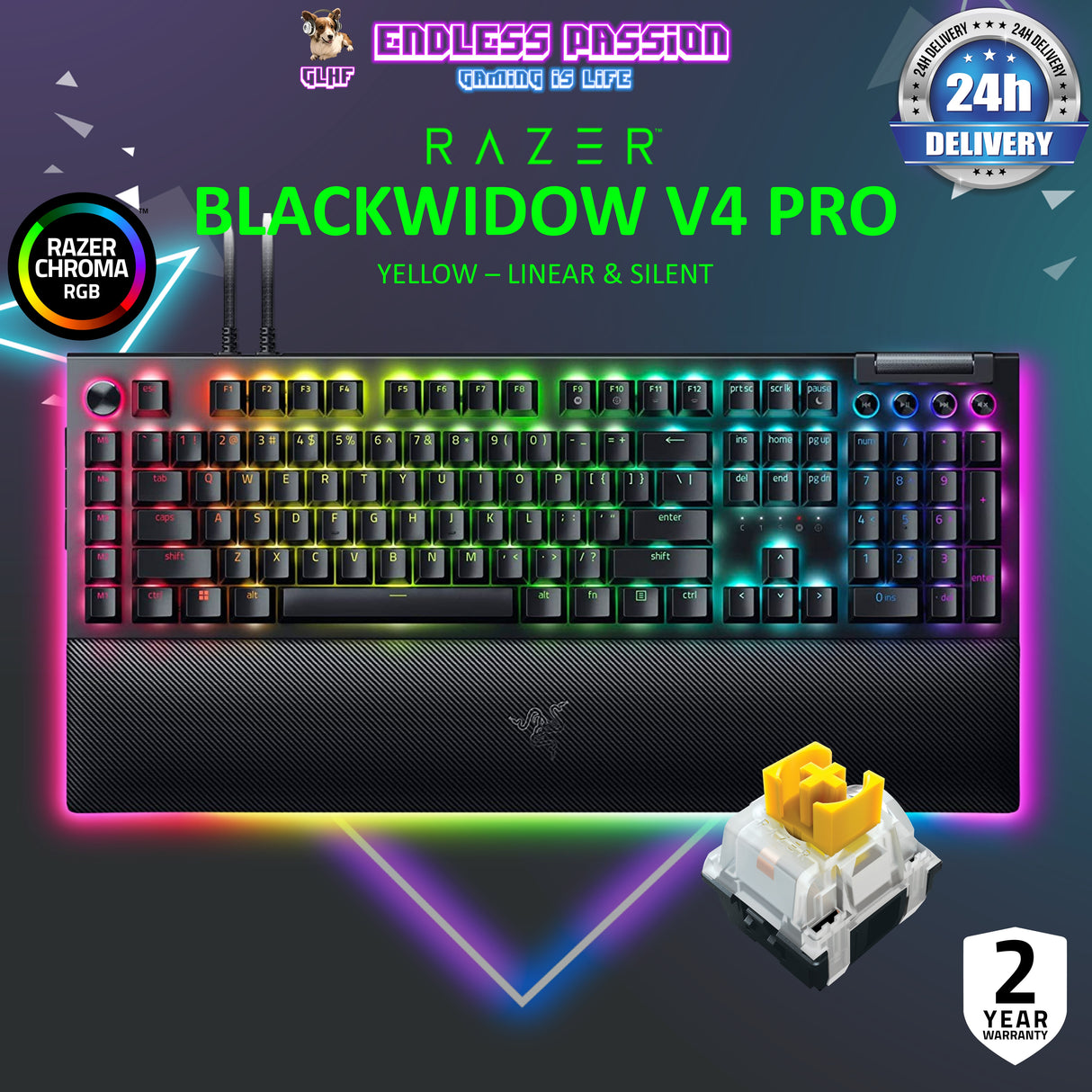 Razer BlackWidow V4 Pro - Mechanical Gaming Keyboard