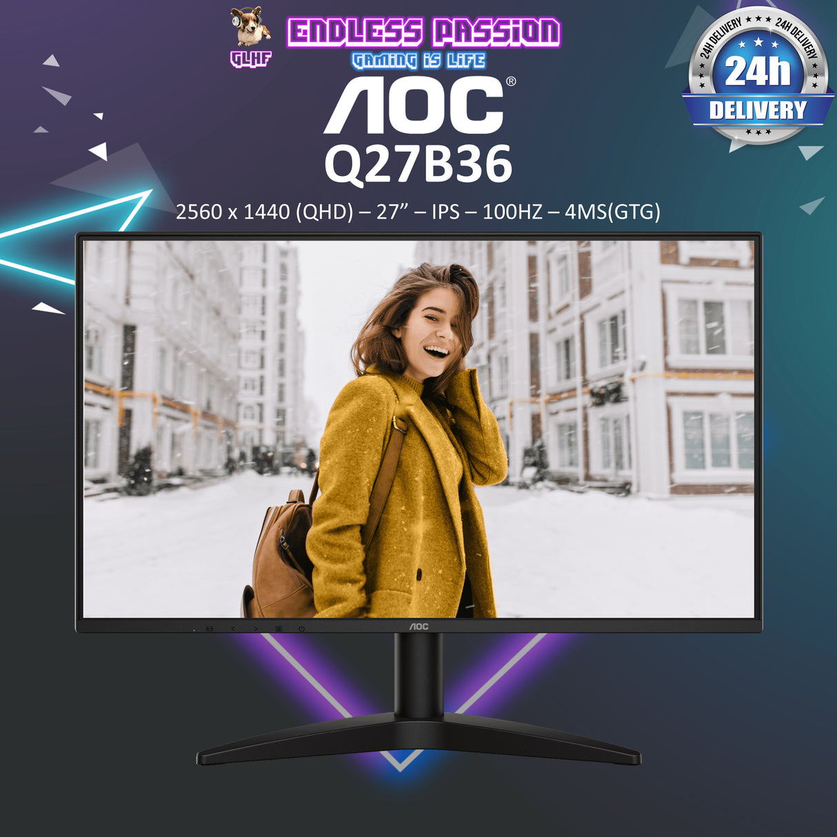 AOC MONITOR Q27B36 27" QHD 100Hz Monitor