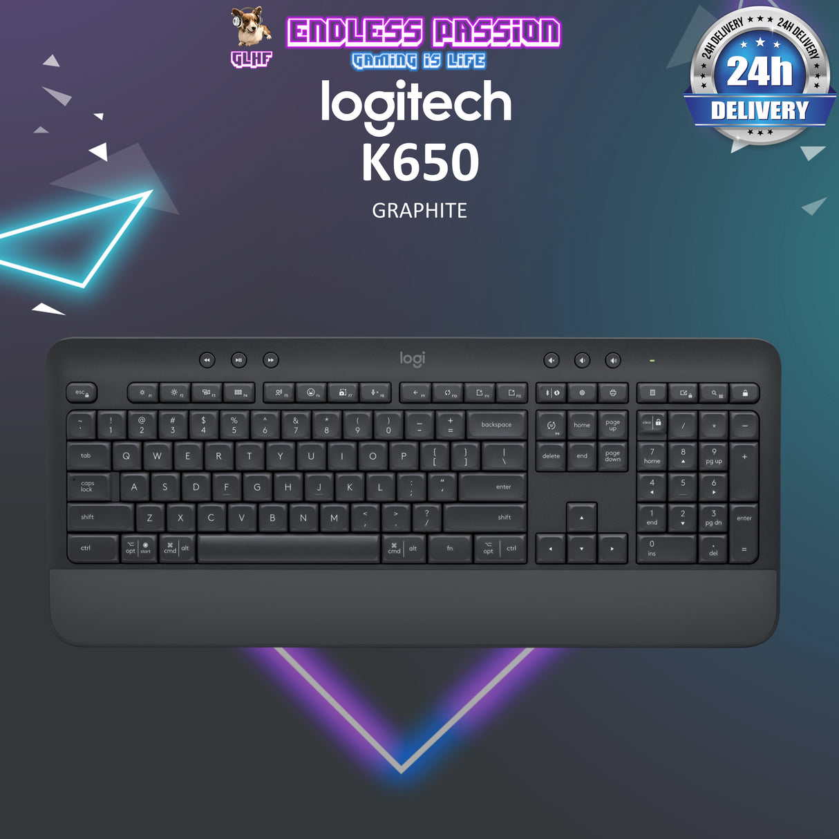 Logitech Signature K650 Full-Size Wireless Keyboard with Wrist Rest
