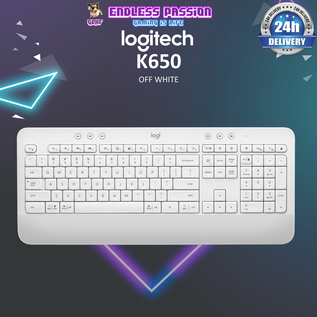 Logitech Signature K650 Full-Size Wireless Keyboard with Wrist Rest