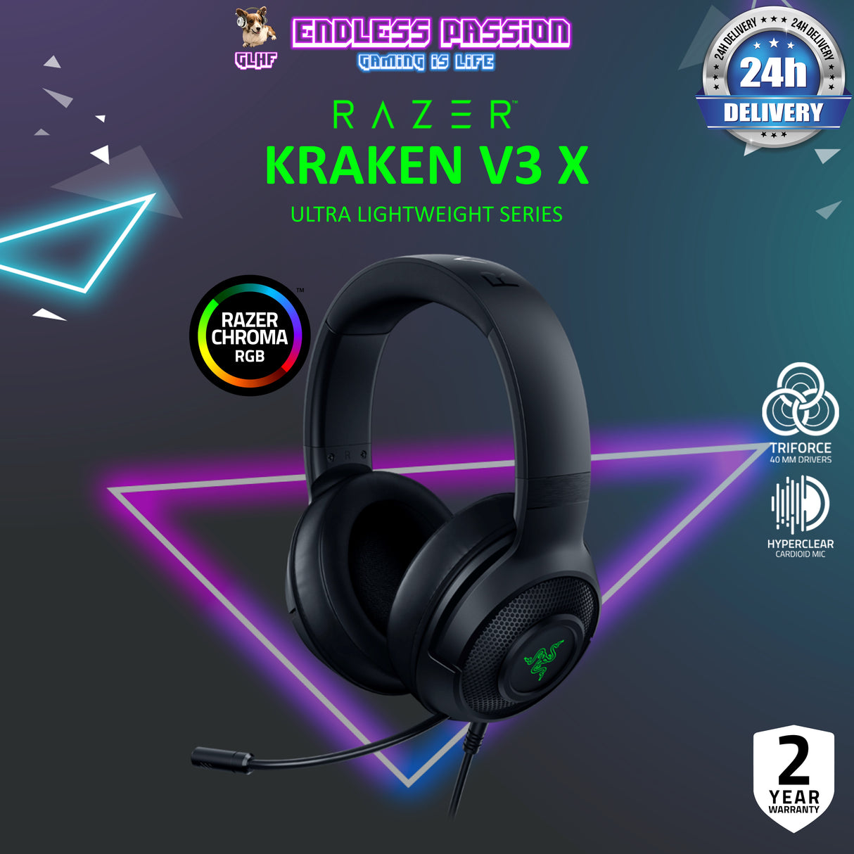 Razer Kraken V3 X Ultra-Light PC Gaming Headset