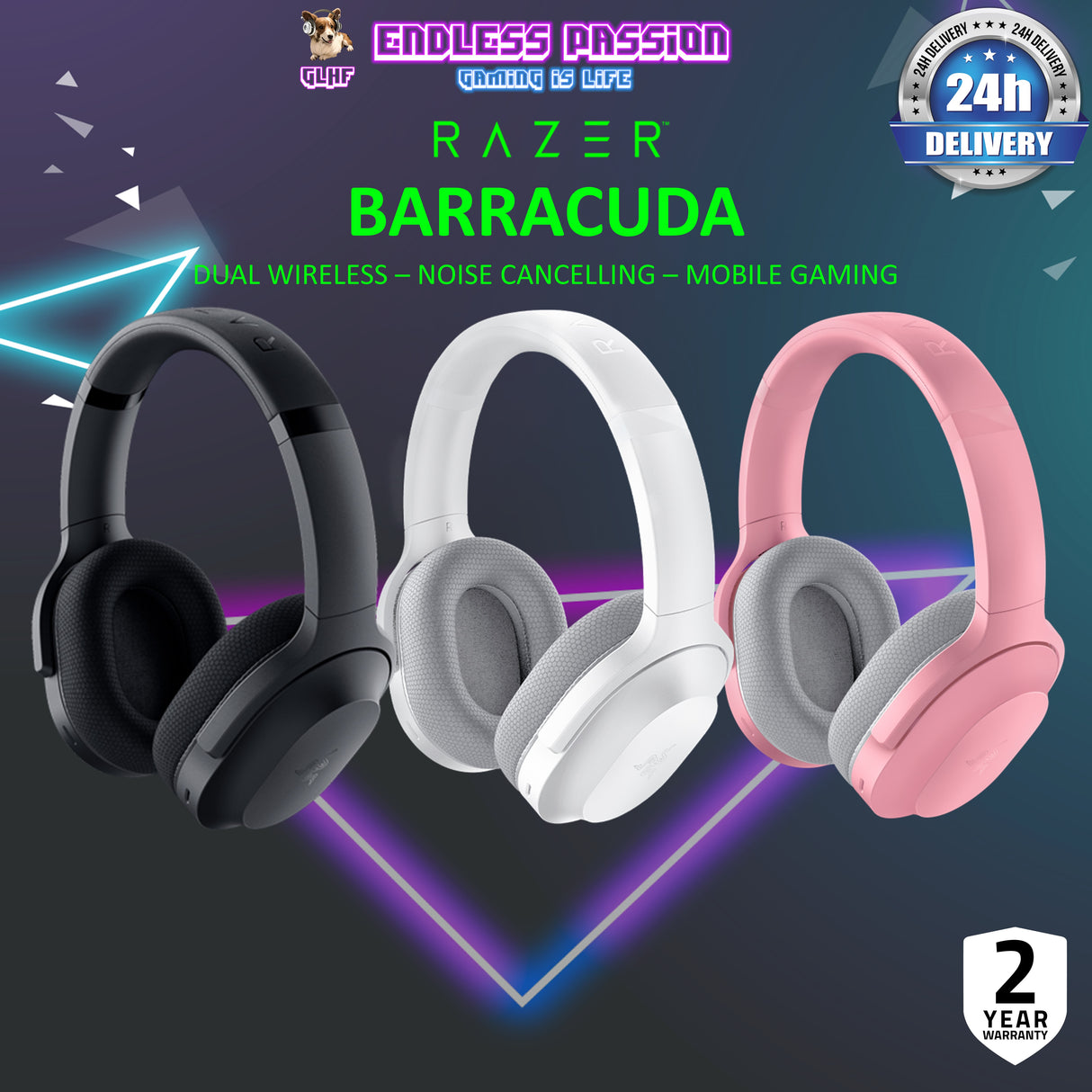 Razer Barracuda - Wireless Multi-platform Gaming and Mobile Headset with Bluetooth 5.2