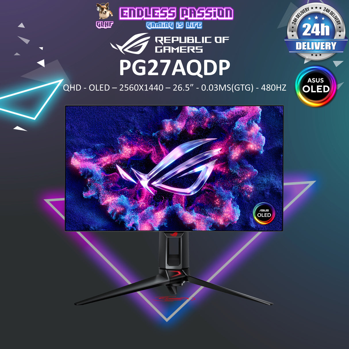ASUS ROG Swift OLED PG27AQDP Gaming Monitor