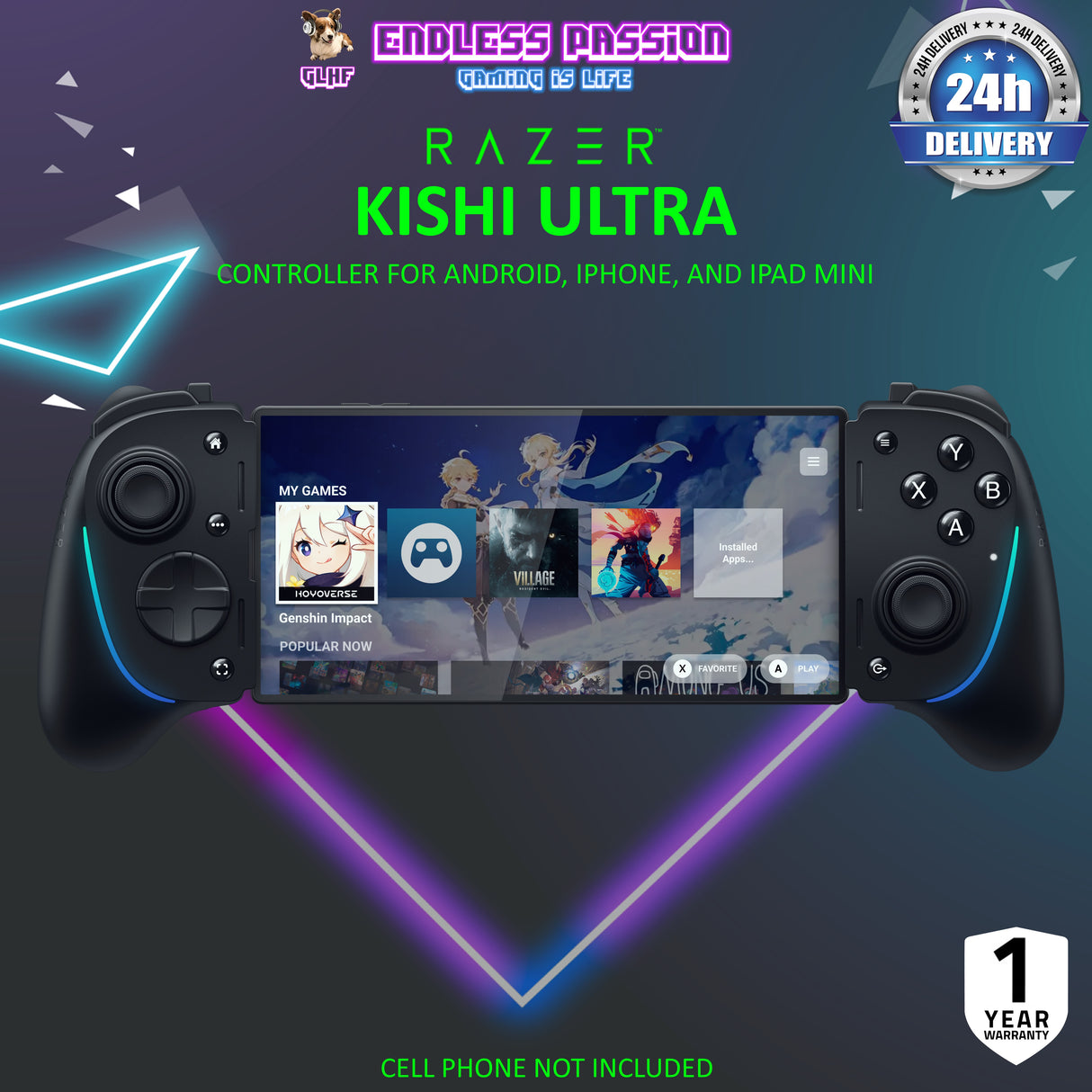 Razer Kishi Ultra - USB C Gaming Controller for Android, iPhone, and iPad Mini