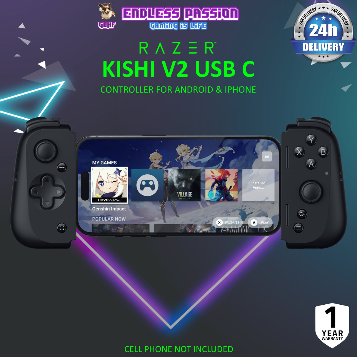 Razer Kishi V2 - Universal Mobile Gaming Controller for iPhone