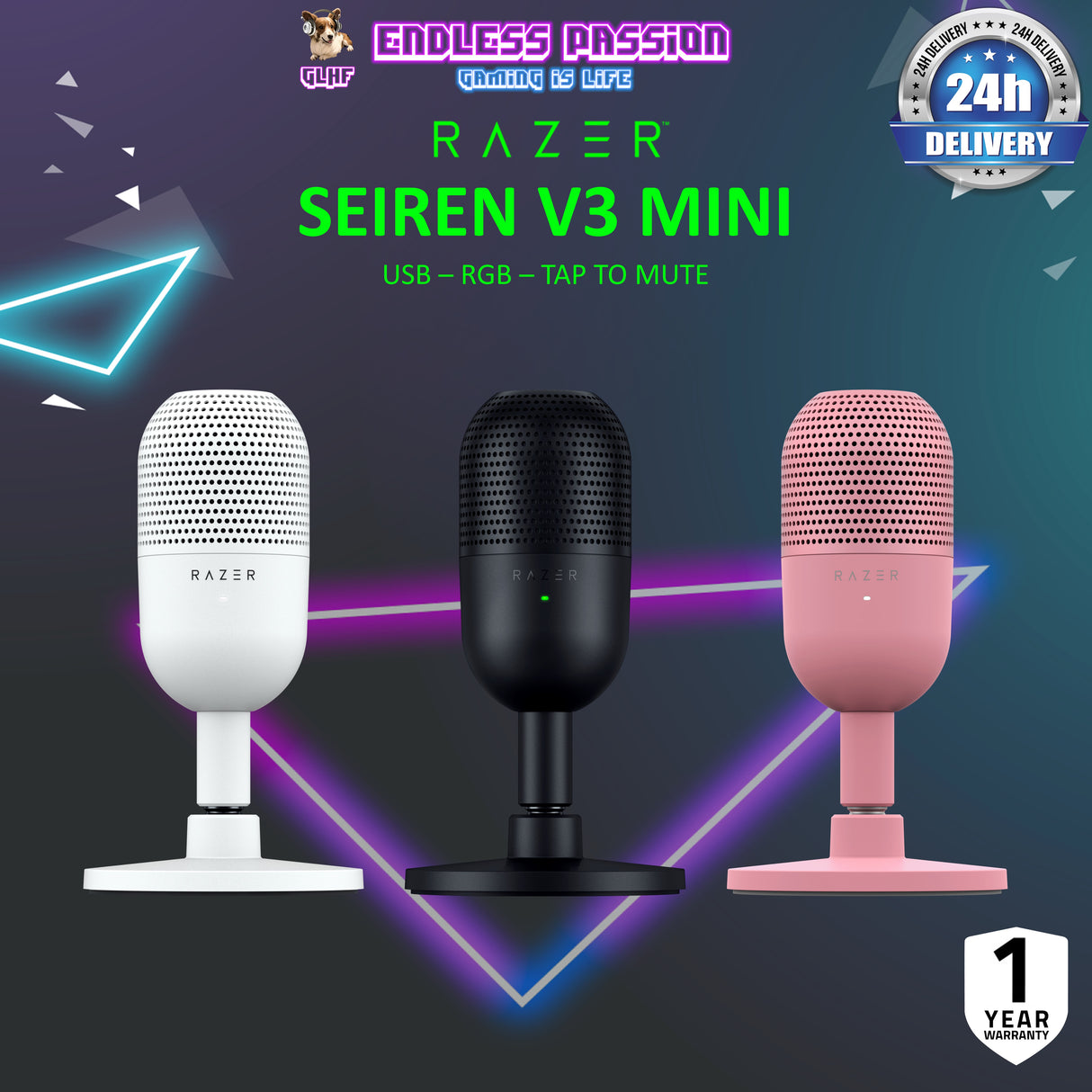 Razer Seiren V3 Mini - Ultra-Compact USB Microphone