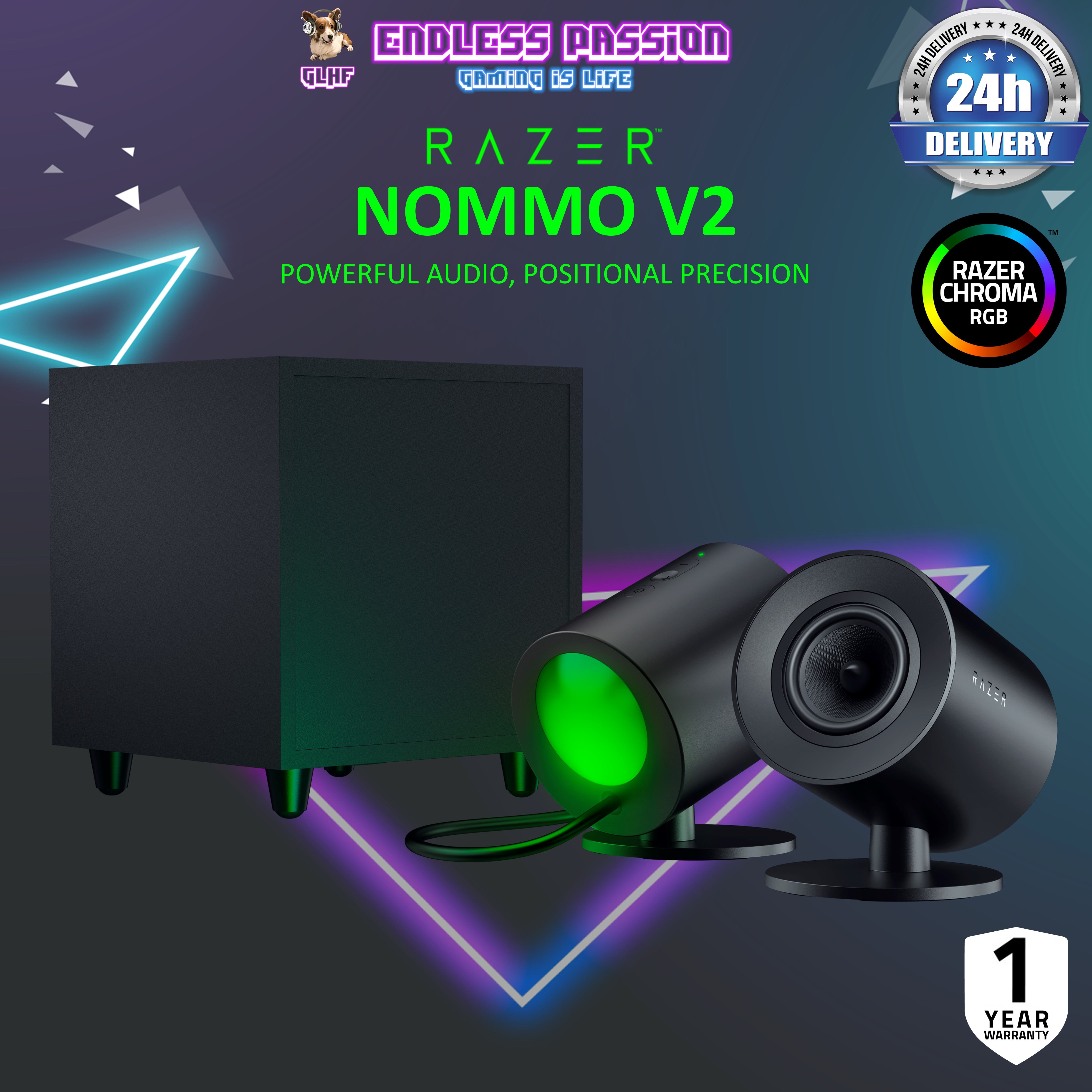 【新品未開封/特価】Razer nommo v2 即購入OK Razer - Nommo V2 X Full-Range 2.0 PC Gaming Speakers (2