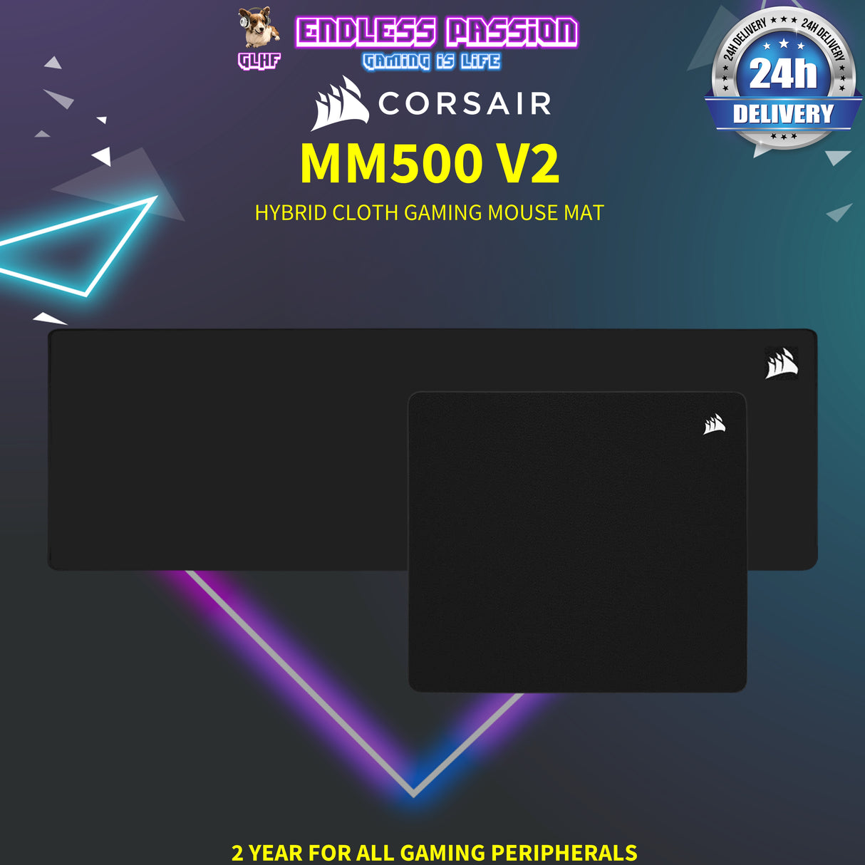 Corsair MM500 v2 Hybrid Cloth Gaming Mouse Pad