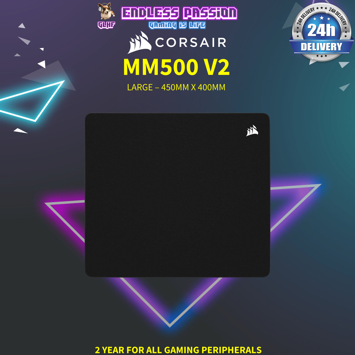 Corsair MM500 v2 Hybrid Cloth Gaming Mouse Pad