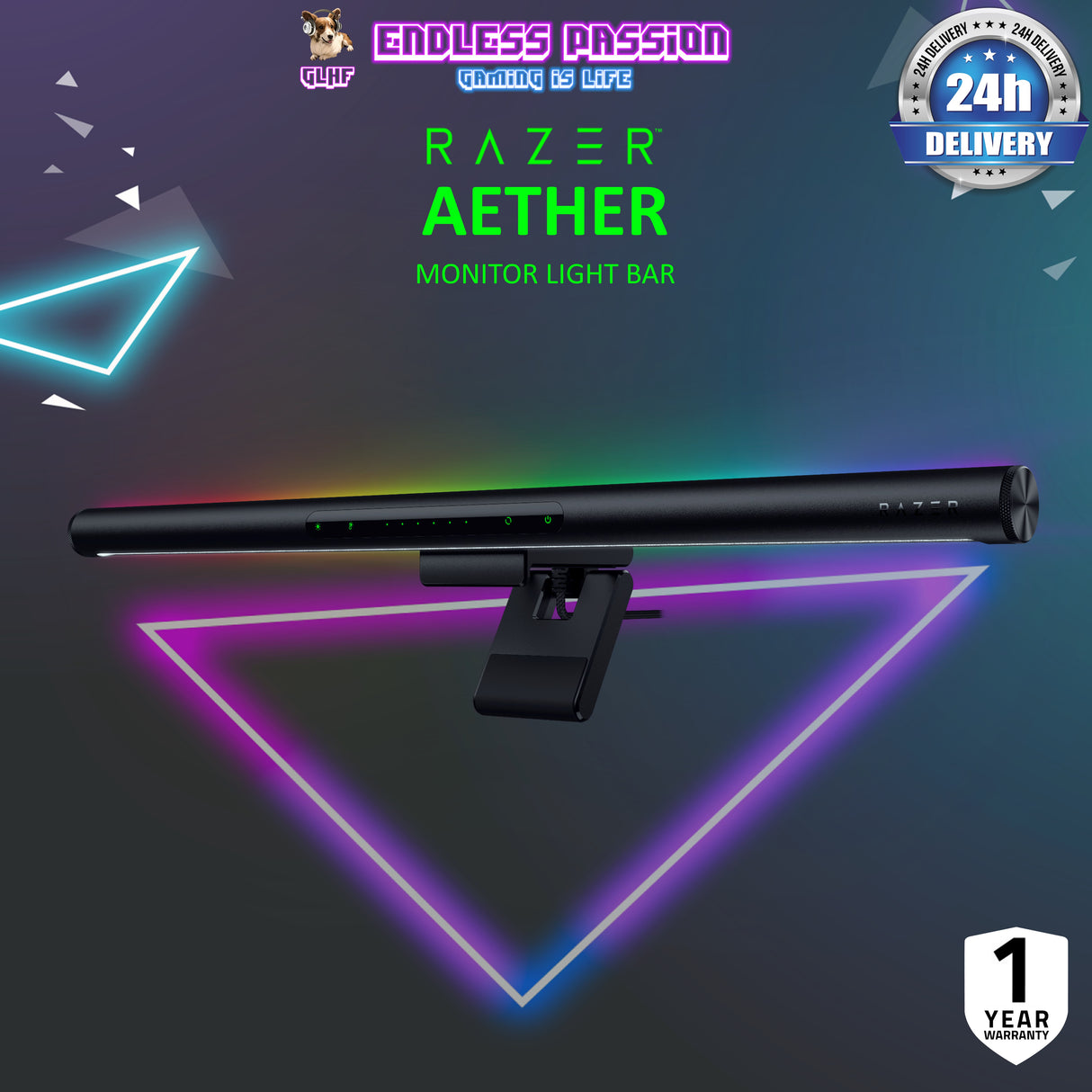 Razer Aether Monitor Light Bar – RGB LED Light Bar for Gamer Rooms