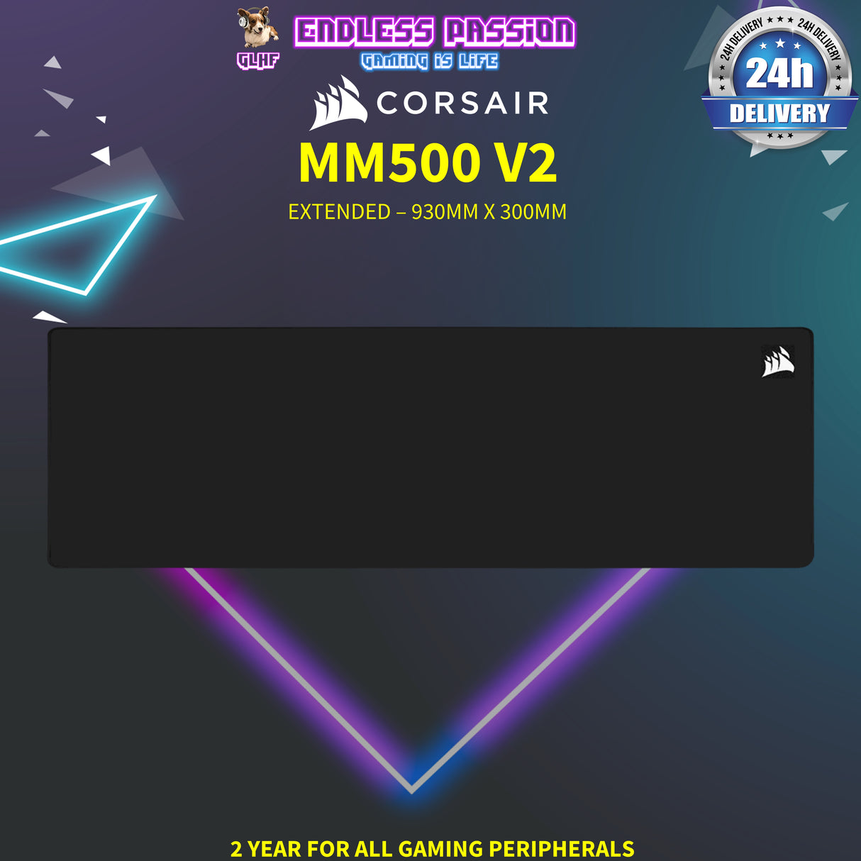 Corsair MM500 v2 Hybrid Cloth Gaming Mouse Pad