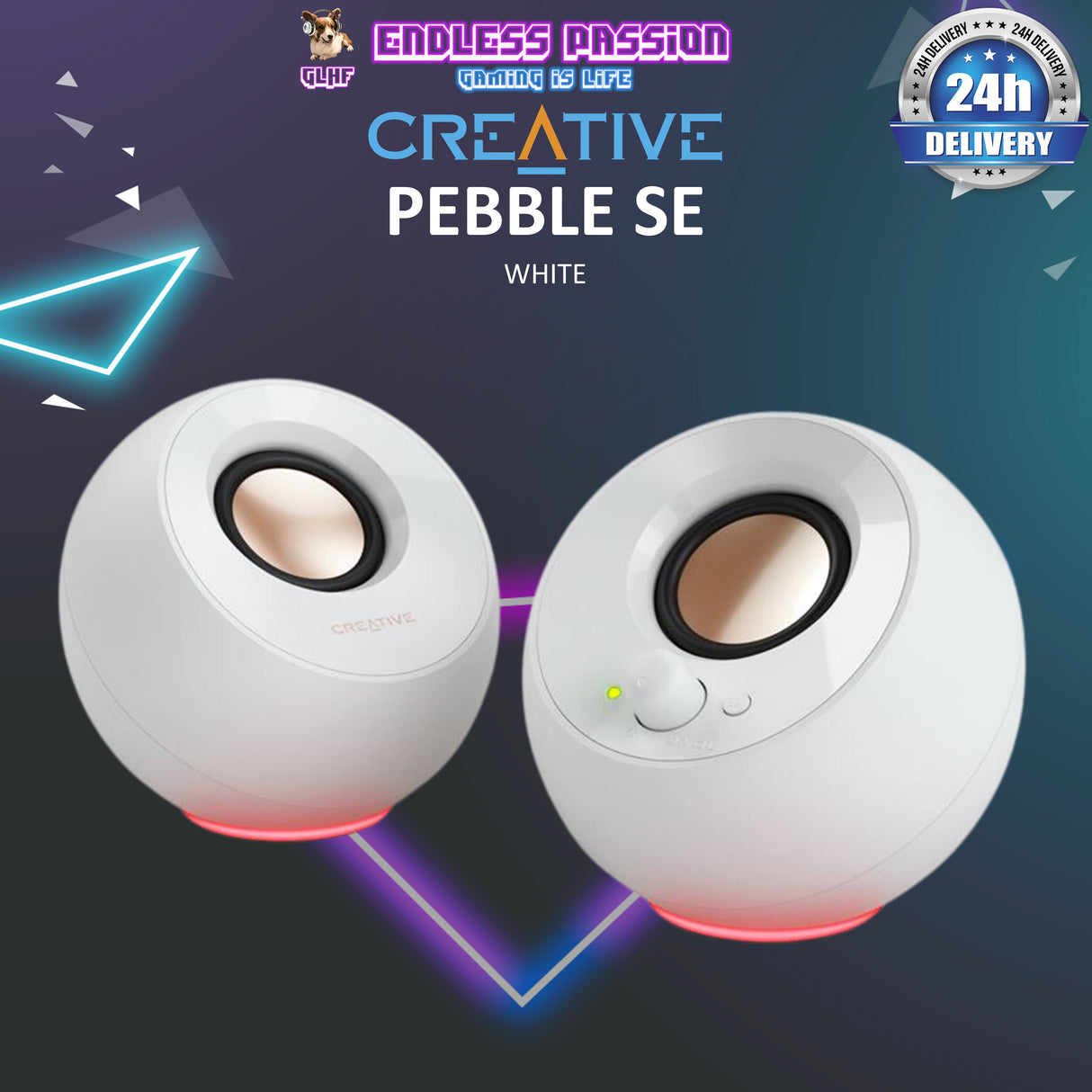 Creative Pebble SE Minimalist 2.0 USB-C Powered PC Speakers with RGB Lighting