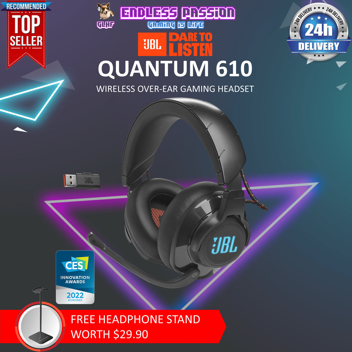 JBL Quantum 610 Wireless 2.4 GHz Gaming Headset
