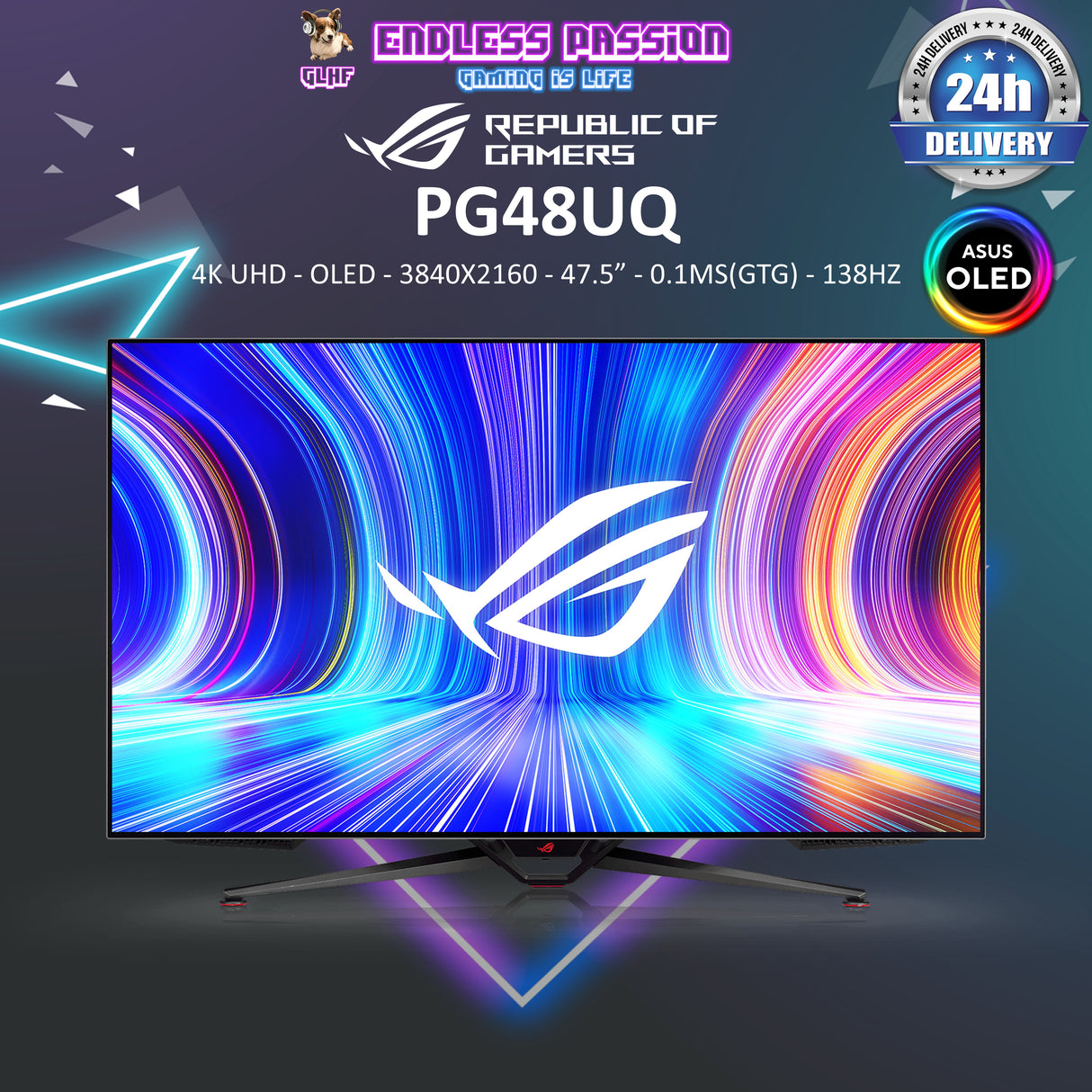 ASUS ROG Swift OLED PG48UQ 48 Inch Gaming Monitor
