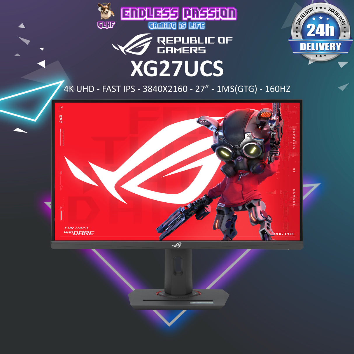 ASUS ROG Strix XG27UCS Gaming Monitor 27 Inch Type-C 4K Gaming Monitor
