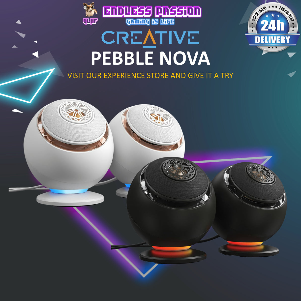 Creative Pebble Nova Premium 2.0 USB-C Speakers with Coaxial Driver