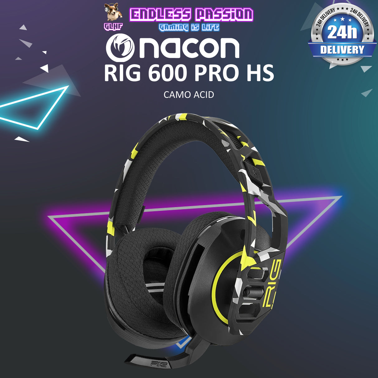 NACON RIG 600 PRO HS Dual Wireless Multiplatform Gaming Headset with Bluetooth for PlayStation PS4, PS5, Nintendo Switch, PC, USB & Mobile