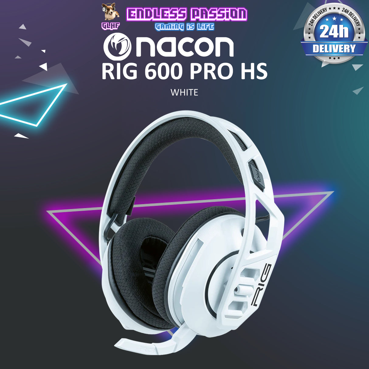 NACON RIG 600 PRO HS Dual Wireless Multiplatform Gaming Headset with Bluetooth for PlayStation PS4, PS5, Nintendo Switch, PC, USB & Mobile