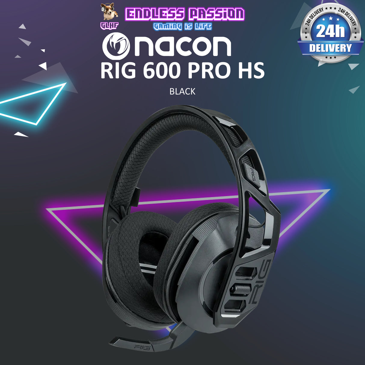 NACON RIG 600 PRO HS Dual Wireless Multiplatform Gaming Headset with Bluetooth for PlayStation PS4, PS5, Nintendo Switch, PC, USB & Mobile