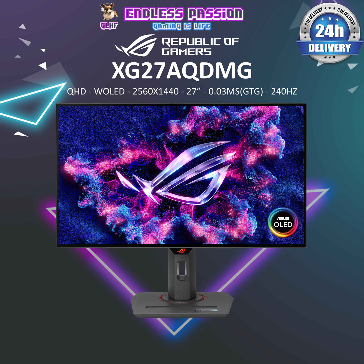 ASUS ROG Strix XG27AQDMG 27" WOLED QHD 240Hz Gaming Monitor