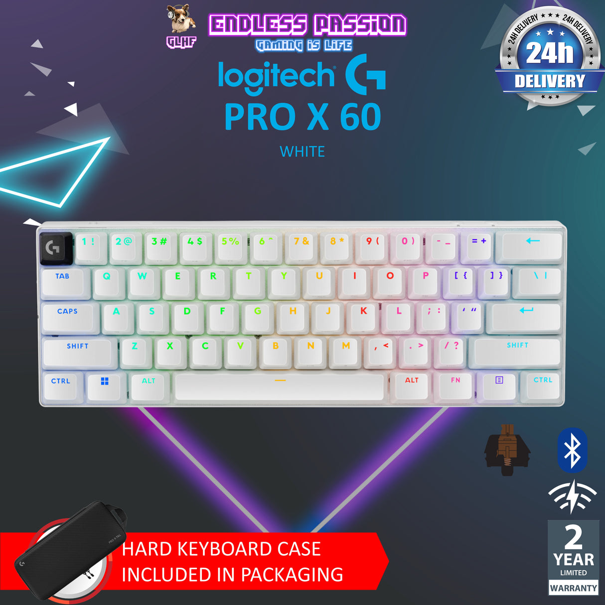 Logitech G Pro X 60 LIGHTSPEED 60% Wireless Gaming Keyboard