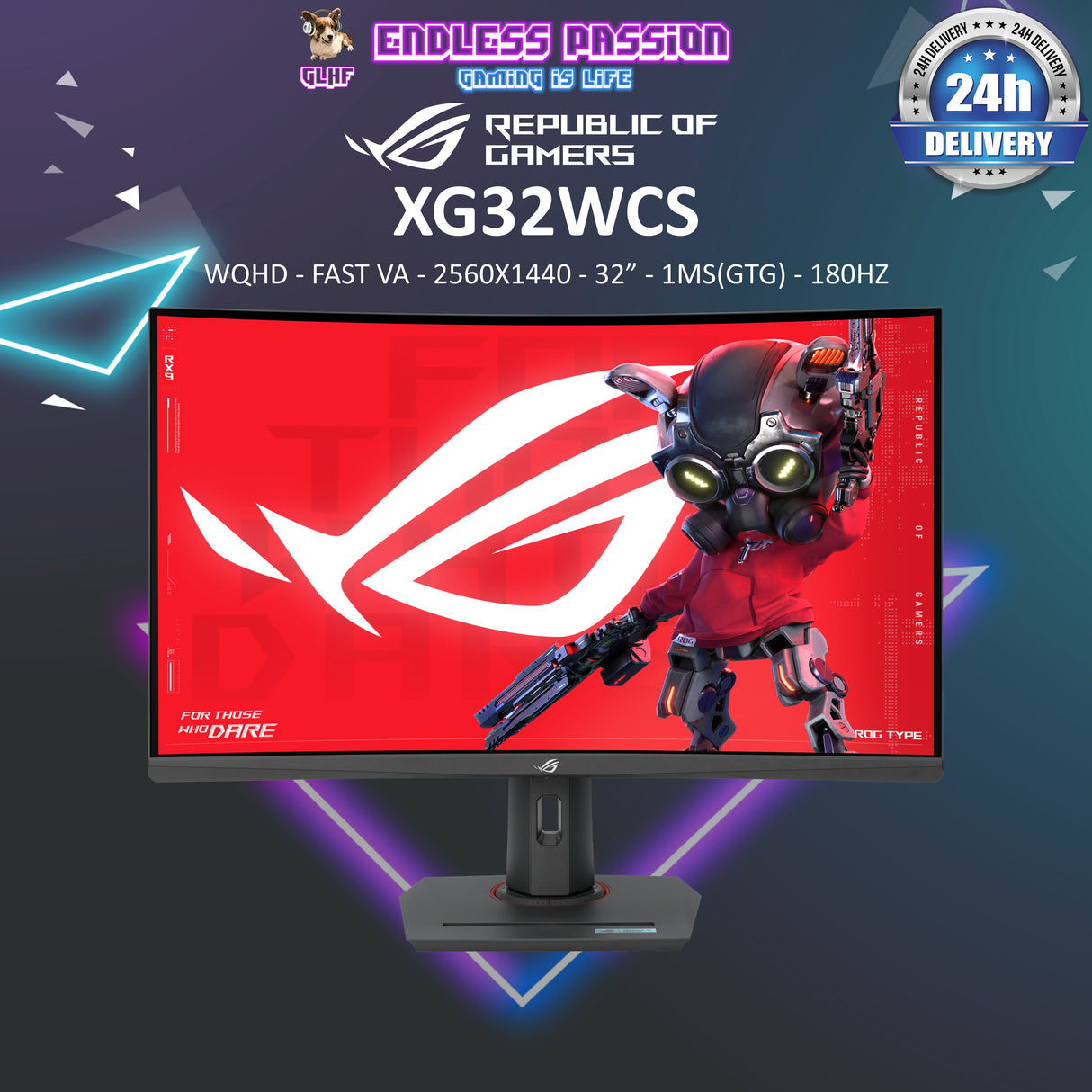 ASUS ROG Strix XG32WCS USB Type-C Gaming Monitor