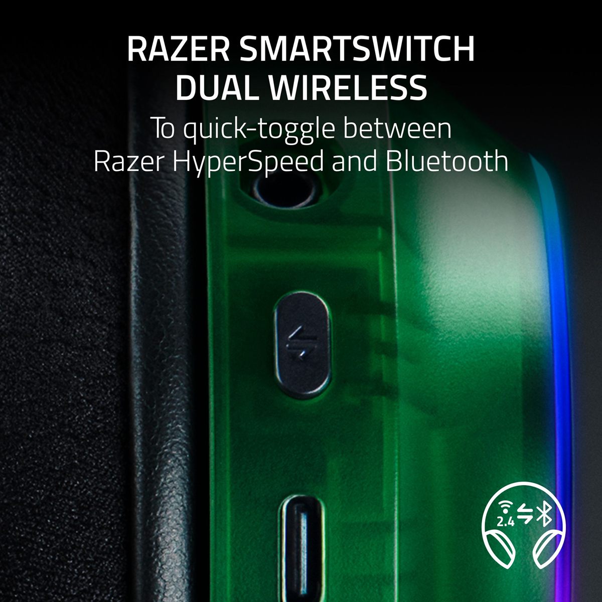 Razer Barracuda X Chroma - Wireless Multi-Platform Gaming and Mobile Headset - Phantom Green