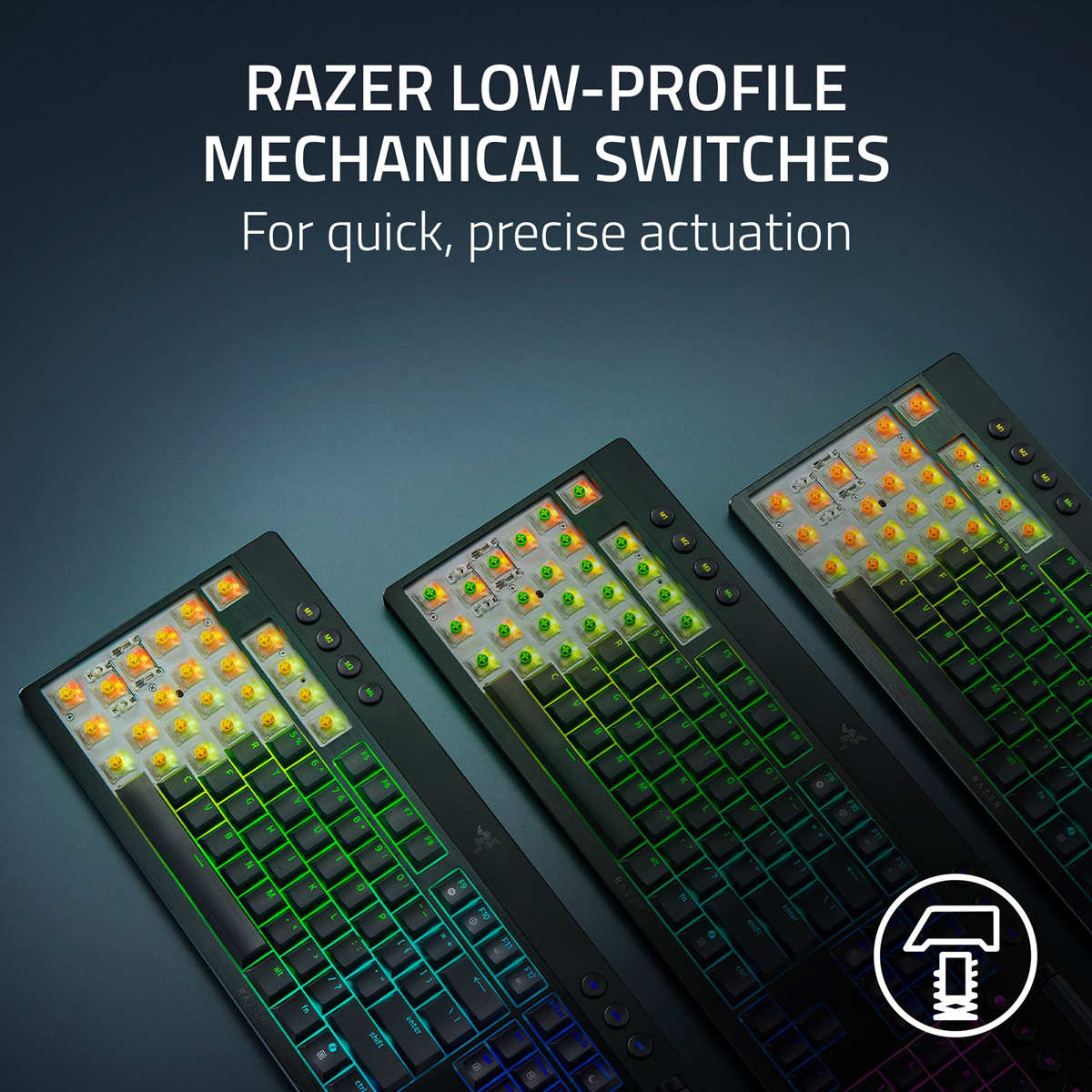 Razer BlackWidow V4 Low-Profile HyperSpeed – TKL Size Wireless Mechanical Gaming Keyboard