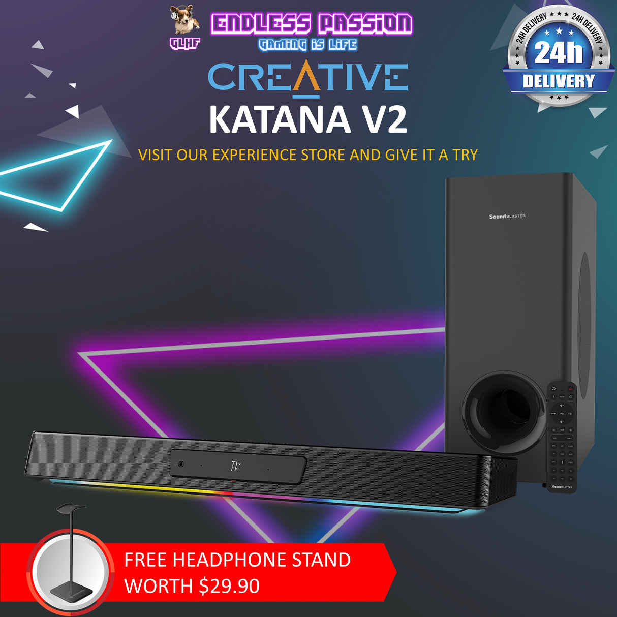 Creative Sound Blaster Katana V2 RGB Gaming Soundbar