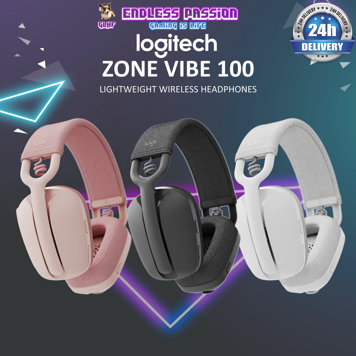 Logitech Zone Vibe 100 Lightweight Wireless Bluetooth Headset