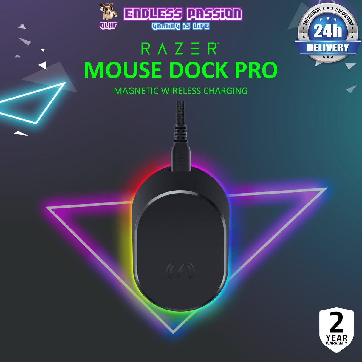 Razer Mouse Dock Pro with Magnetic Wireless Charging Puck