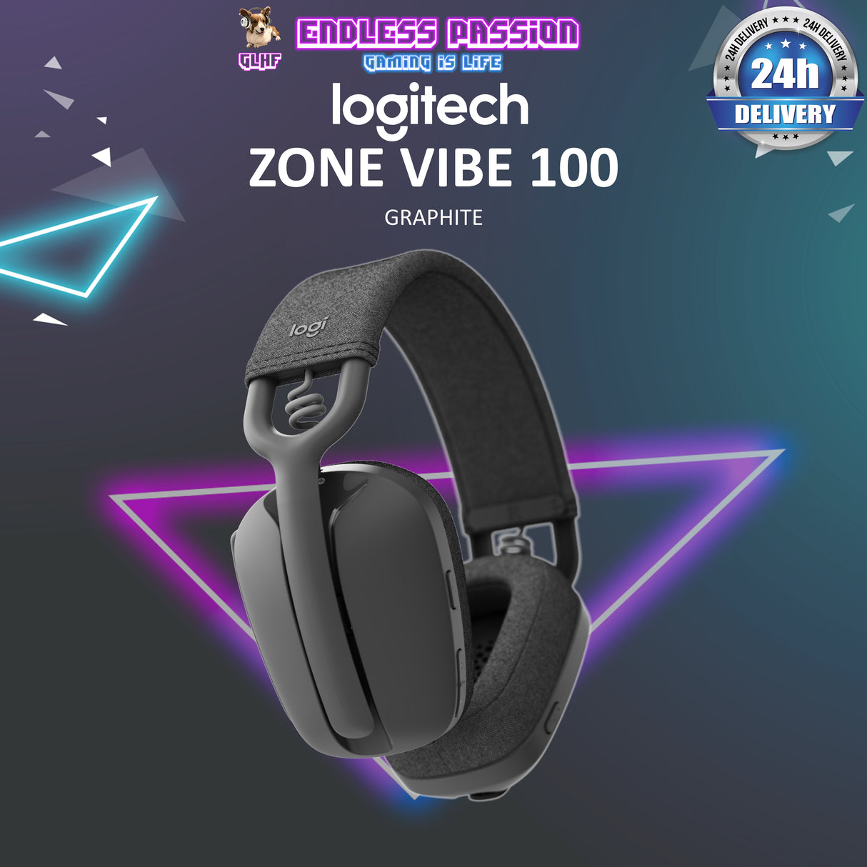 Logitech Zone Vibe 100 Lightweight Wireless Bluetooth Headset