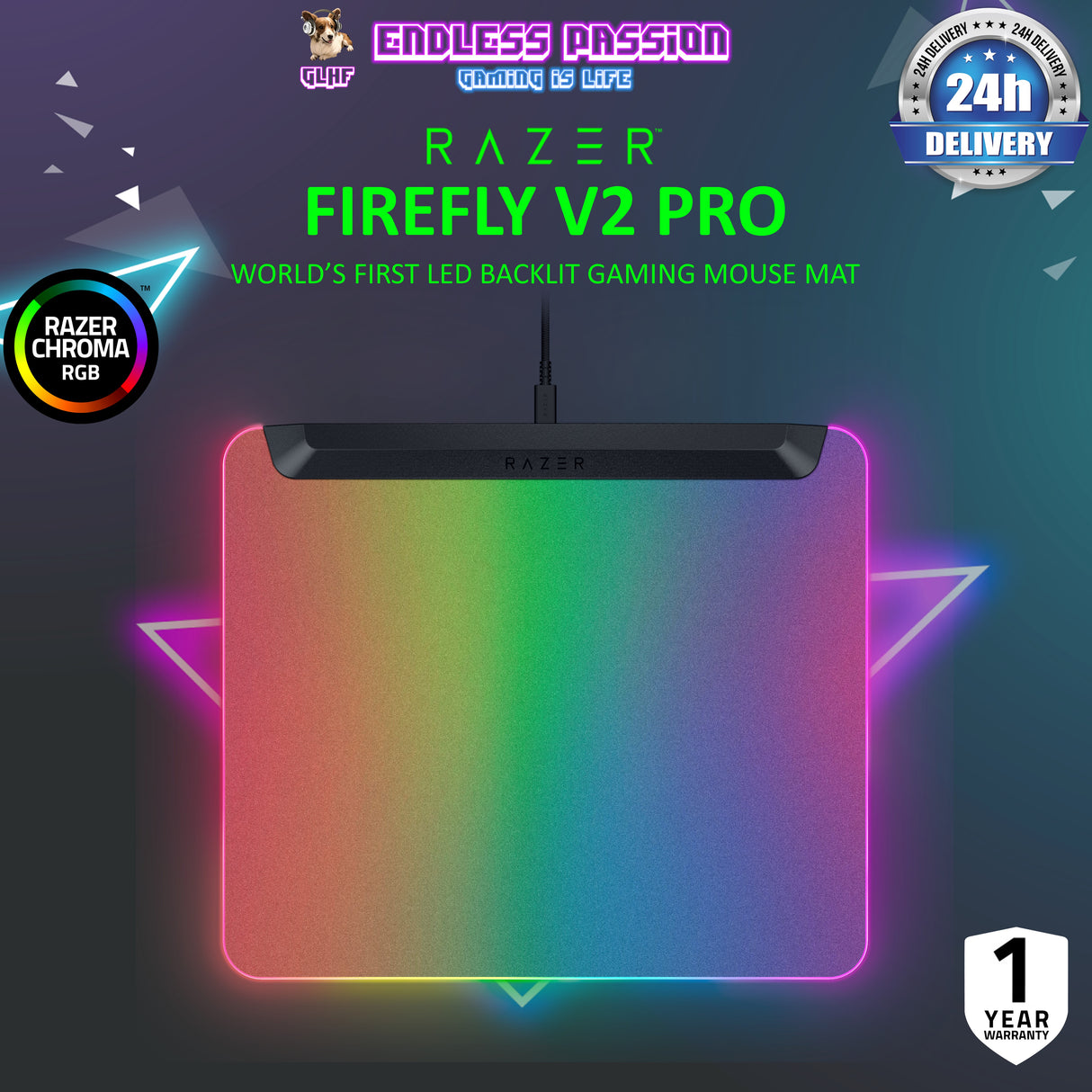 Razer Firefly V2 Pro - Multi-zone Chroma Gaming Mouse Mat
