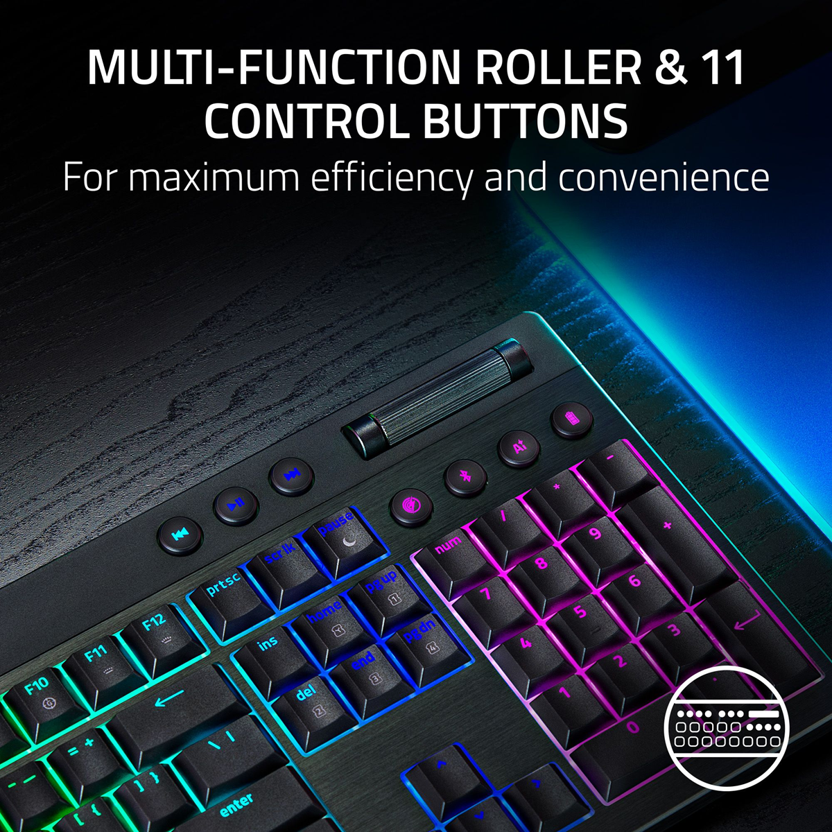Razer BlackWidow V4 Low-Profile HyperSpeed – Full-Size Wireless Mechanical Gaming Keyboard