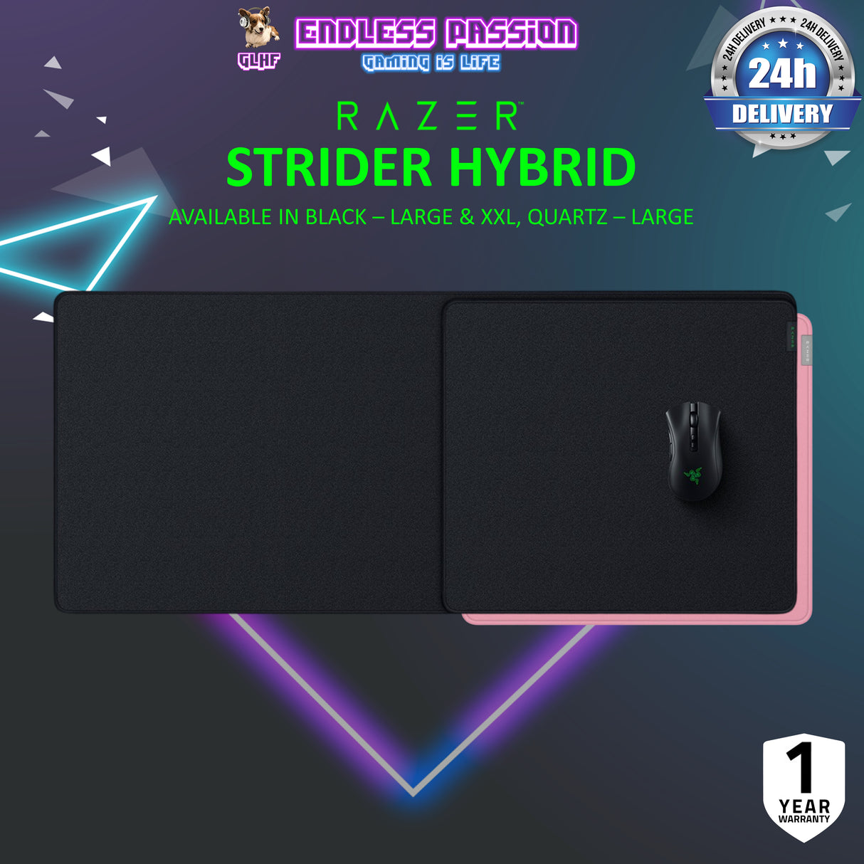 Razer Strider – Hybrid soft/hard mouse mat with a soft base and smooth glide
