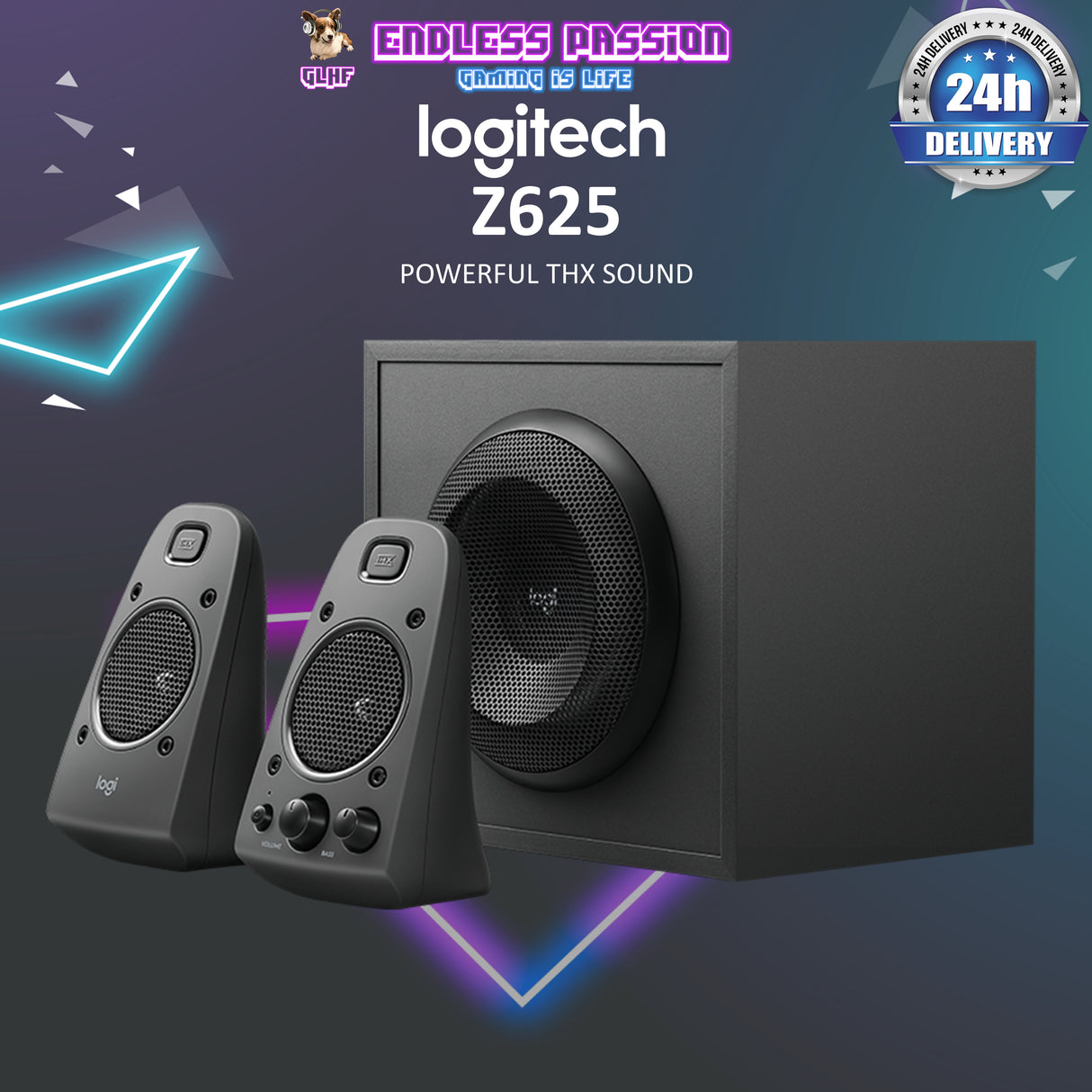 Logitech Z625 Speaker System With Subwoofer And Optical Input