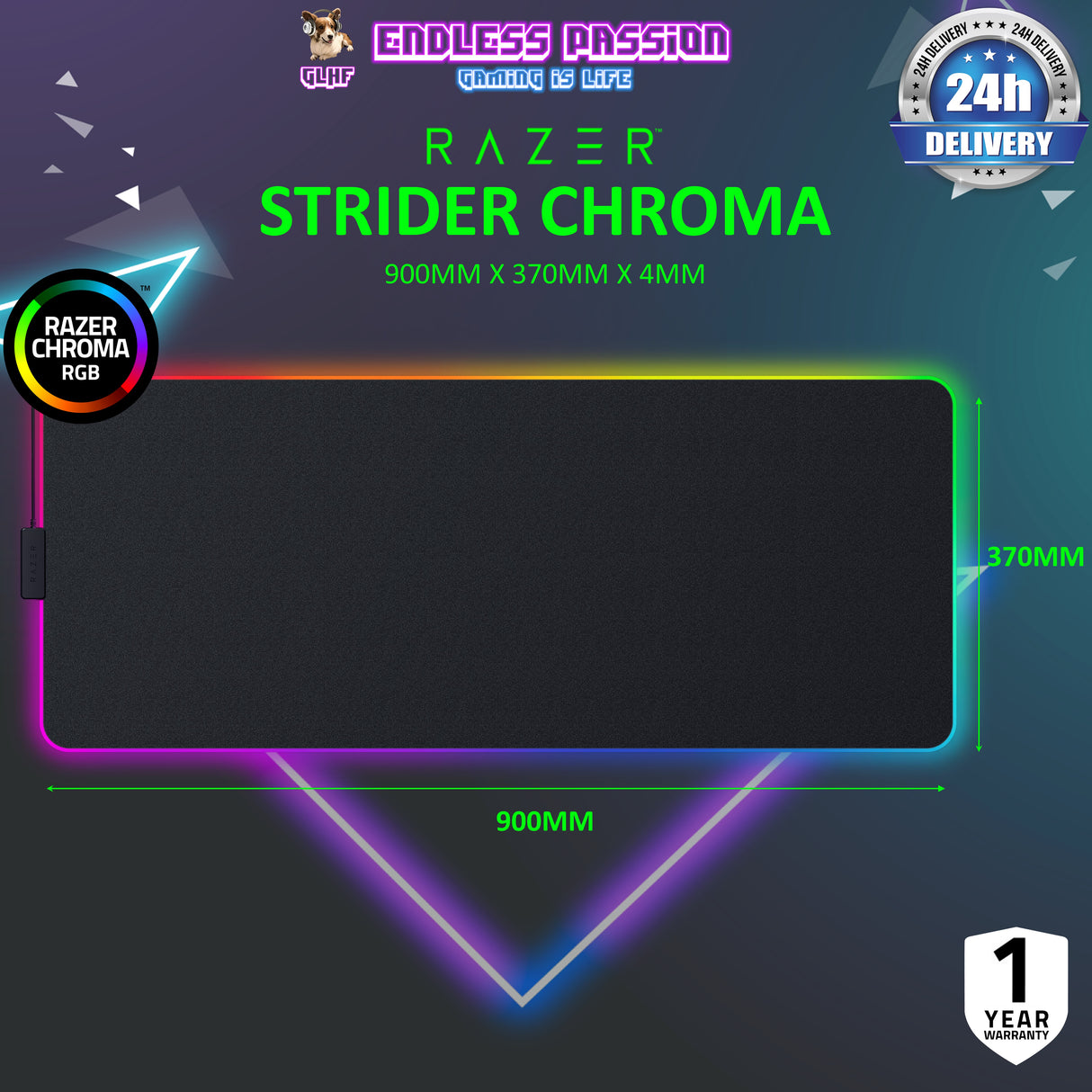 Razer Strider Chroma - Gaming Mouse Mat