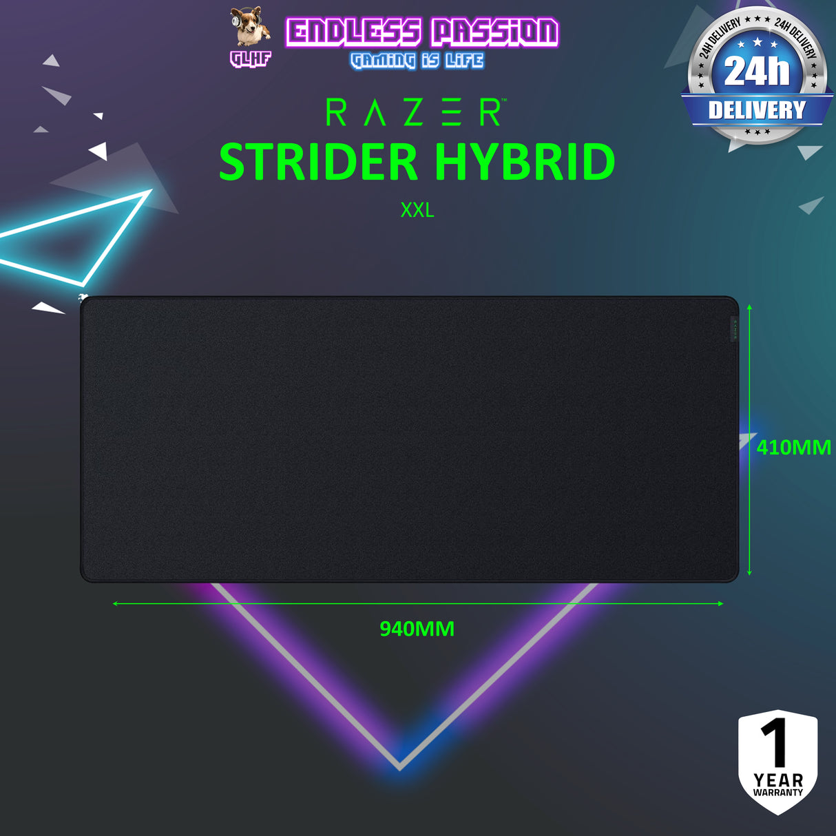 Razer Strider – Hybrid soft/hard mouse mat with a soft base and smooth glide