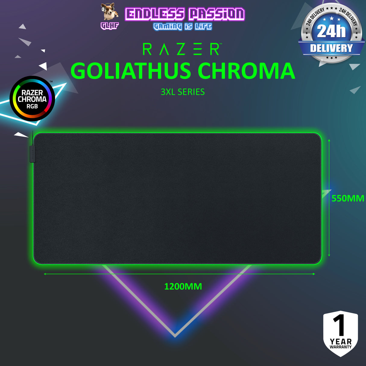 Razer Goliathus Chroma 3XL - Soft Gaming Mouse Mat with Chroma