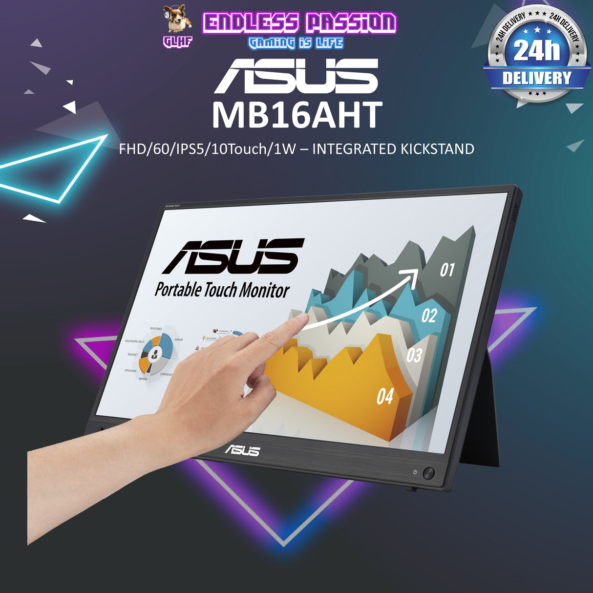 ASUS ZenScreen Touch MB16AHT 16 Inch Portable Monitor