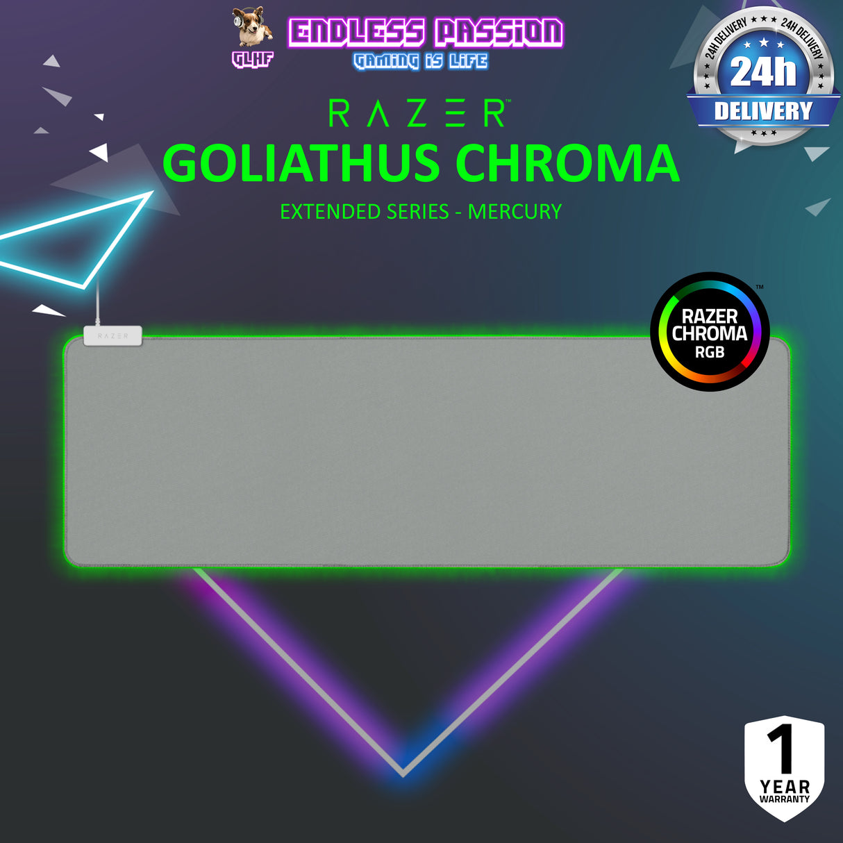 Razer Goliathus Extended Chroma — Soft Gaming Mouse Mat with Chroma