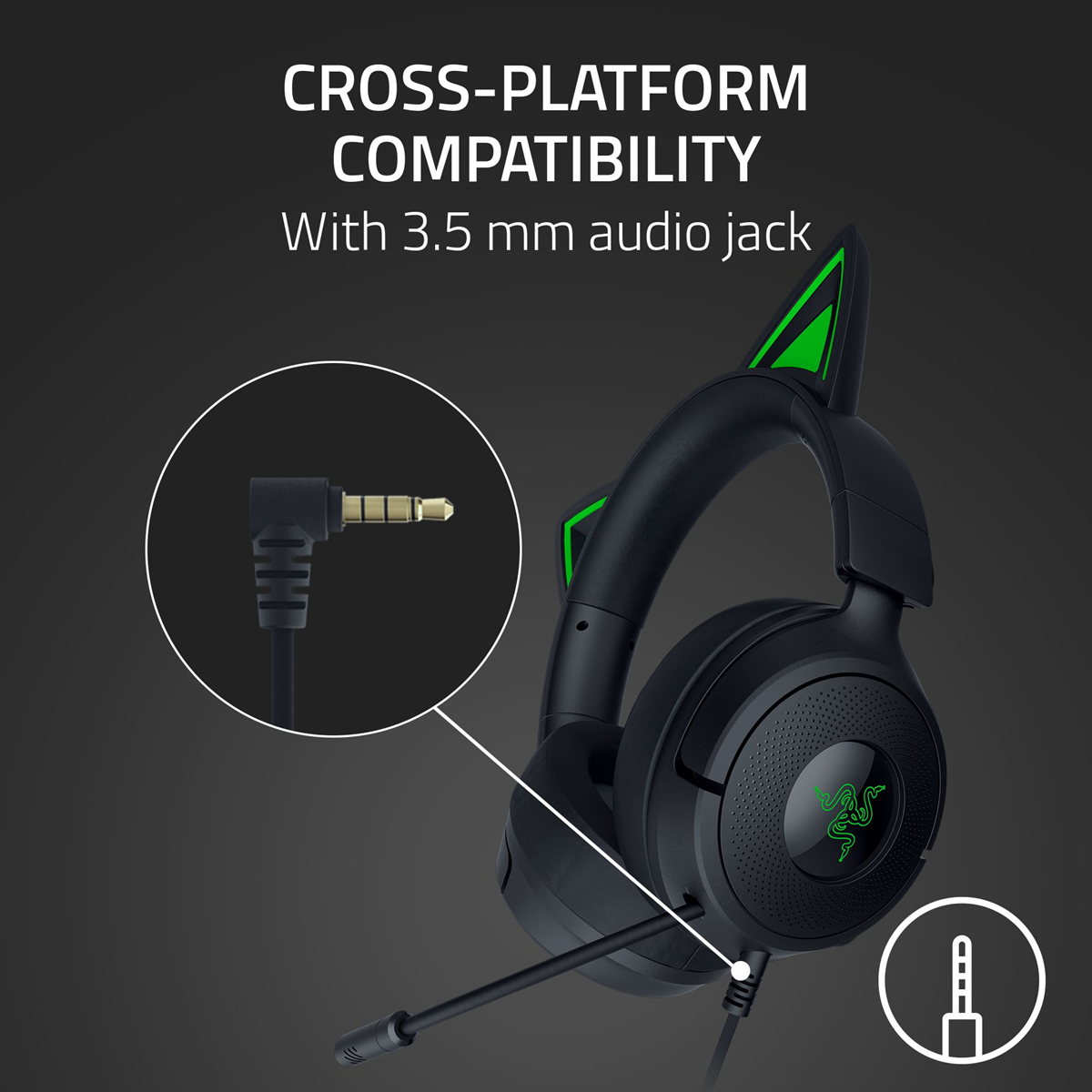 Razer Kraken Kitty V3 X - Wired Headset with Kitty Ears